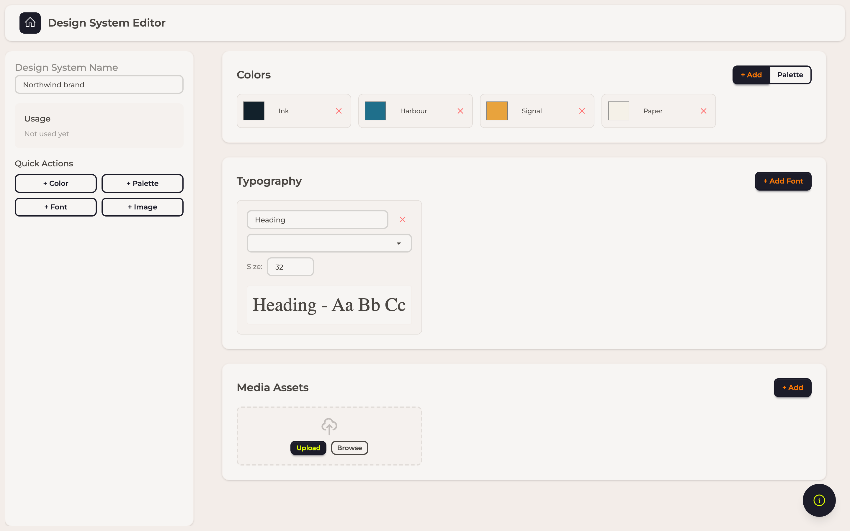 The design system editor