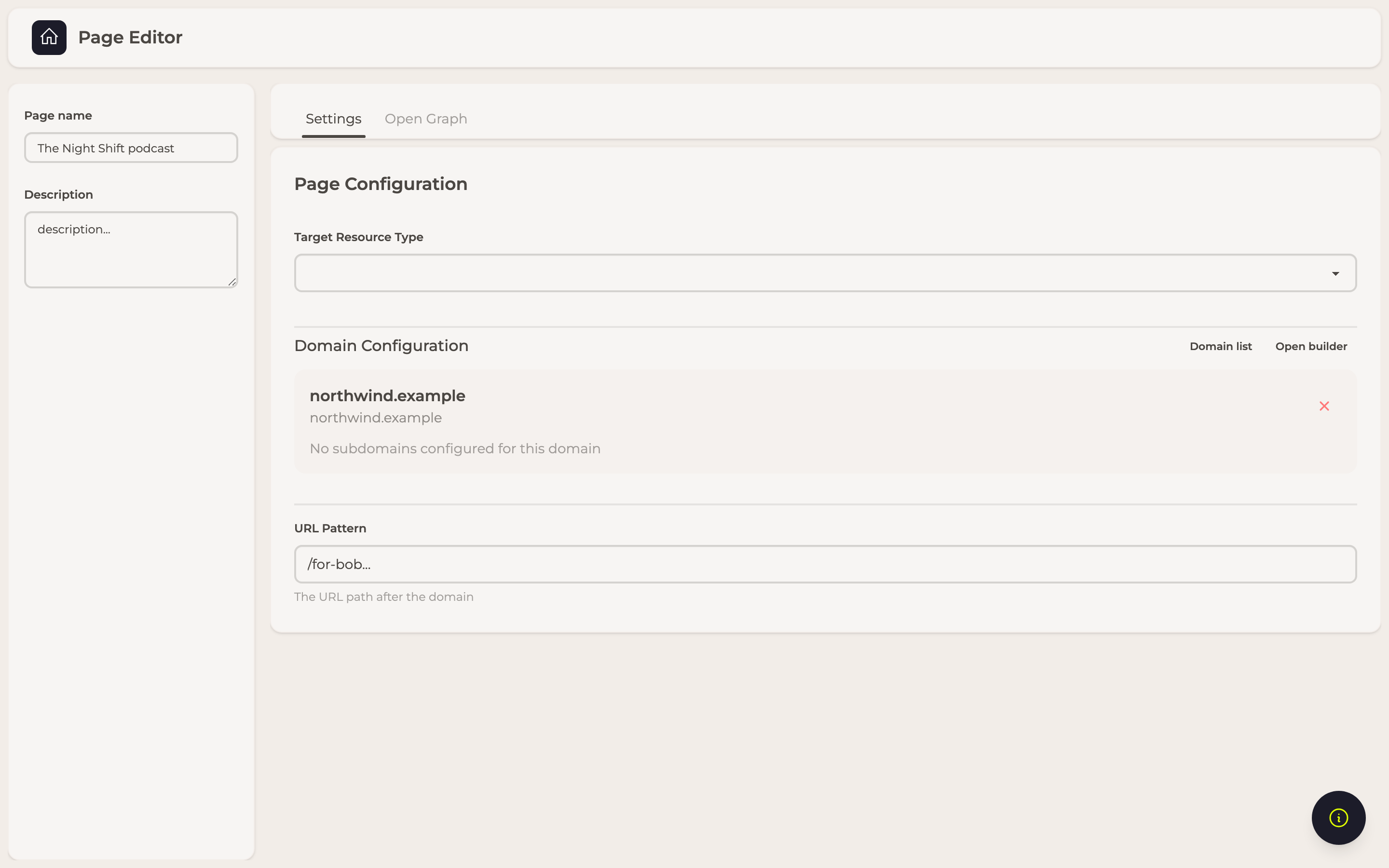 The page builder