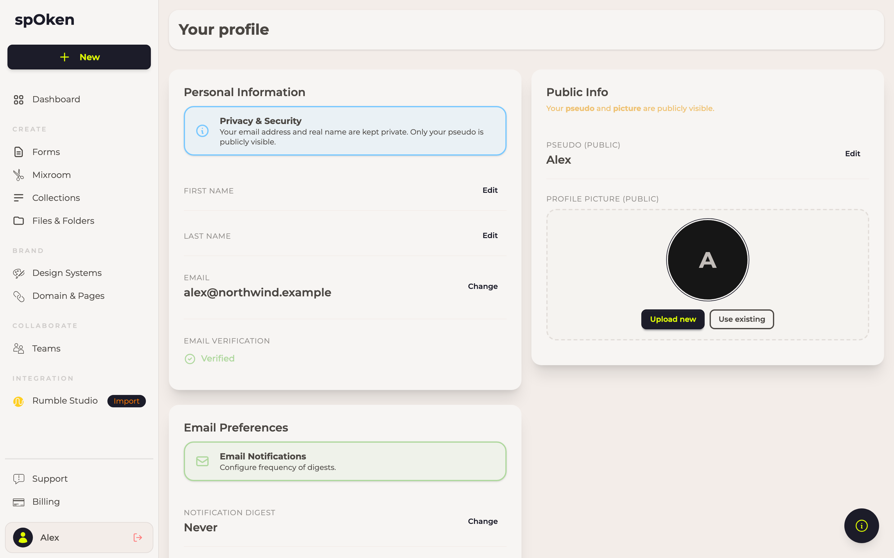 Your profile